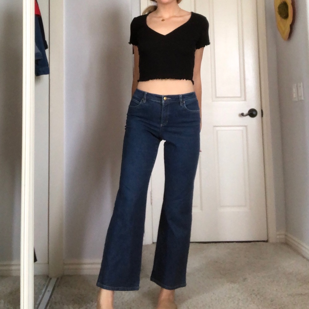 Mid waisted dark wash jeans